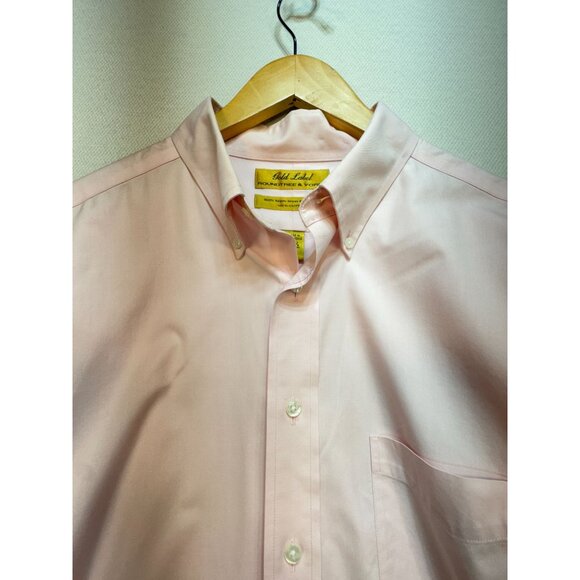 Roundtree & Yorke Gold Label Non-Iron Pinpoint Dress Shirt Mens 16.5 36T  Pink - Picture 4 of 11